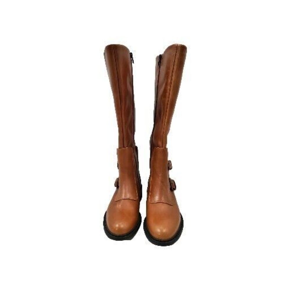 Charles David Women's Cognac Brown Riding Boots‎ Made in Italy Leather Sz 6 NWOT